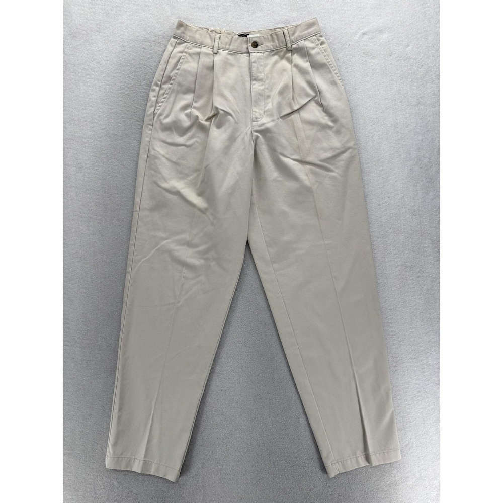 Dockers Pleated Khaki Pants Womens 10 Beige Cotton Twill Career Workwear Vintage